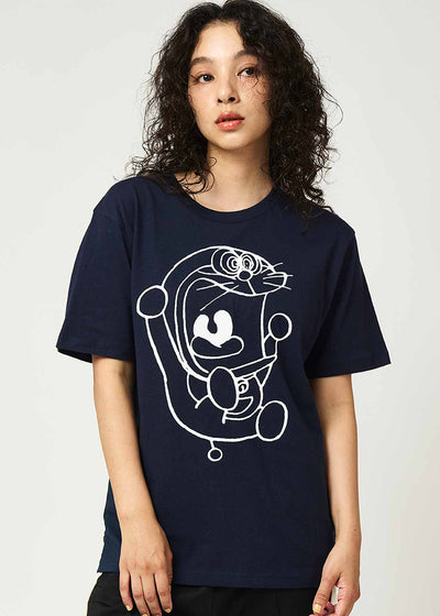 【约2周到货】graniph x doraemon 白色短袖T恤 （深蓝） unisex