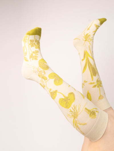 Yellow Leaf Knee Socks for Girls & Women | Fun and Stylish | Versatile and Comfortable Knee Socks | Gift Idea |