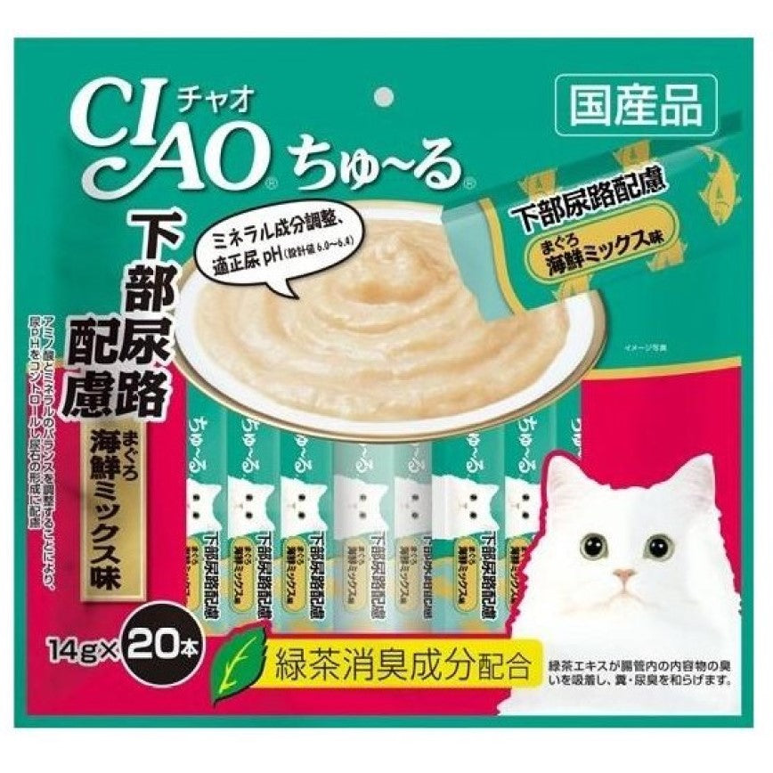 Ciao 猫条 下路尿路配虑 金枪鱼海鲜Mix 20支装