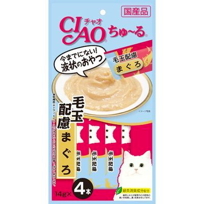 CIAO 猫用 液体treat 毛玉配虑 金枪鱼 口味 14g/条，4条装