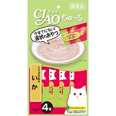 CIAO 猫用 液体treat 鱿鱼 口味 14g/条，4条装