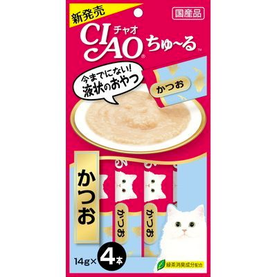 CIAO 猫用 液体treat 鲣鱼 口味 14g/条，4条装