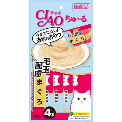 CIAO 猫用 液体treat 化毛金枪鱼 口味 14g/条，4条装